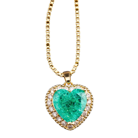 Ogrlica sa smaragdno zelenim kamenom